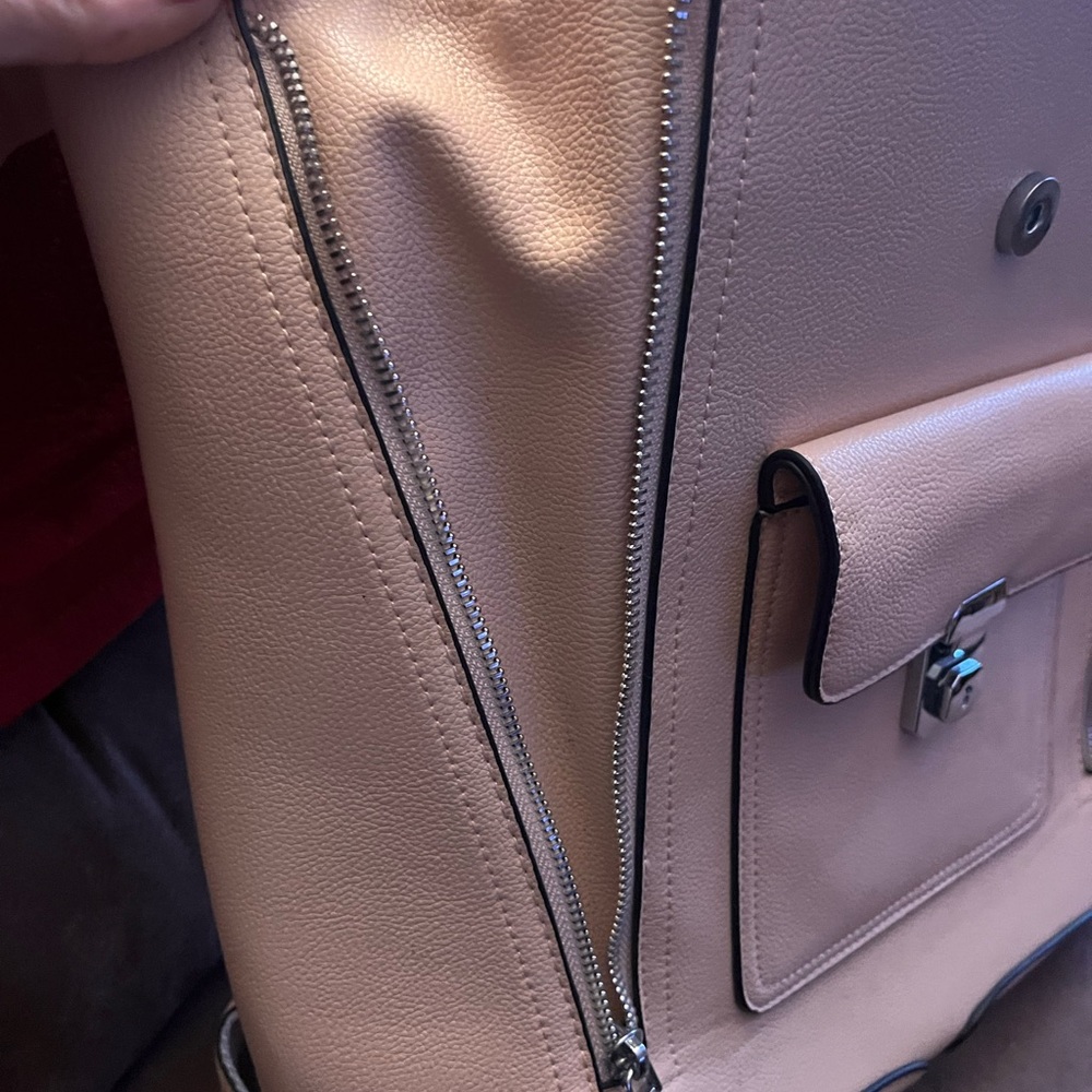 Chic Pink Backpack with Structured Design and Metal Accents - Picture 7 of 8